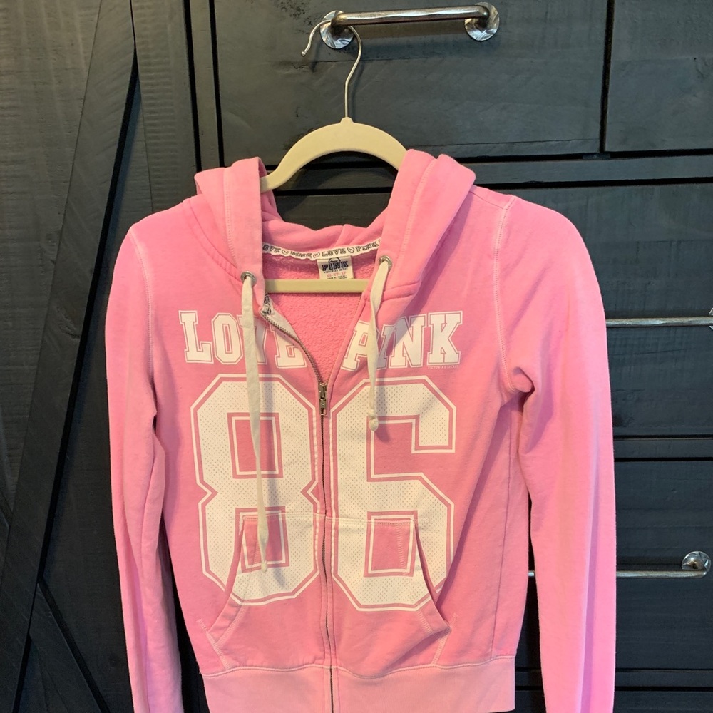 VS Pink hot pink zip jacket